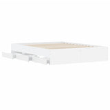 Bed Frame with Drawers without Mattress White 150x200 cm King Size 3207266