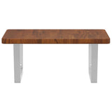 Basin Shelf Wall Mounted Steel and Solid Wood Oak 3302402