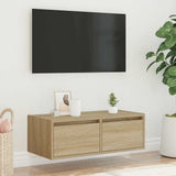 TV Cabinet with LED Lights Sonoma Oak 75x35.5x25 cm 860231