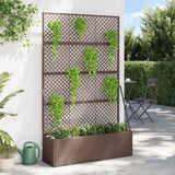 Garden Trellis Planter Brown 105 x 30 x 170 cm Metal 366620
