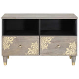TV Cabinet with Drawer Grey 70 x 33 x 46 cm Solid Mango Wood 4018773