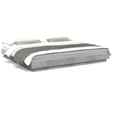 ZNTS Bed Frame without Mattress Concrete Grey 200x200 cm 3281164