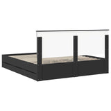 Bed Frame with Drawer Black 180 x 200 cm Engineer Wood 3411090