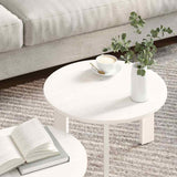 Coffee Table 2 pcs White Solid Pine wood 873560