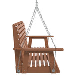 ZNTS Garden Swing Bench with Metal Chains Brown Solid Wood Fir 4008981