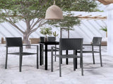 Garden Dining Set Black Powder-coated steel, plastic, glass 3099264
