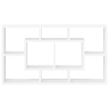 ZNTS Wall Display Shelf 8 Compartments High Gloss White 342591