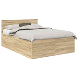 Bed Frame Sonoma Oak 140 x 200 cm Engineered Wood 3408580