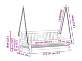 Garden Swing Bench Natural 110 x 56 x 58 cm Solid Acacia Wood 42028093