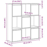 Bookcase Artisan Oak 89x24x101.5 cm Engineered Wood 860408