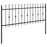 Spike Fence Asten Black 200 x 130 cm Powder-Coated Steel 42030081