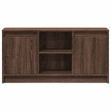 TV Cabinet with LED Brown Oak 100x34x50 cm Engineered Wood 852193