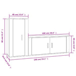 2 Piece TV Cabinet Set White Engineered Wood 3188486