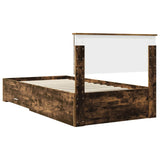Bed Frame with Drawer Smoked Oak 100 x 200 cm Engineered Wood 3410935