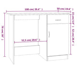 Desk Grey Sonoma 100x50x76 cm Engineered Wood 815421