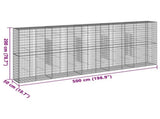 Gabion Basket with Cover 500x50x200 cm Galvanised Iron 3295170