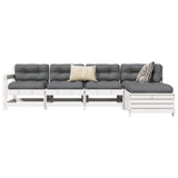 5 Piece Garden Sofa Set White Solid Wood Pine 3250845