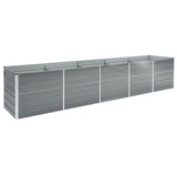 Garden Raised Bed Galvanised Steel 400x80x45 cm Grey 47056