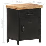 ZNTS Bedside Cabinet 40x30x52 cm Rough Mango Wood 320664