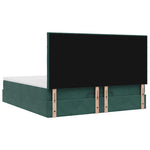 ZNTS Ottoman Bed with Mattresses Dark Green 160x200cm Velvet 3313484