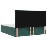 ZNTS Ottoman Bed with Mattresses Dark Green 160x200cm Velvet 3313484