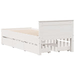 Bed Frame without Mattress with Headboard White 90x200 cm Solid Wood Pine 3308775