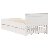 Bed Frame without Mattress with Headboard White 90x200 cm Solid Wood Pine 3308775