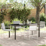 Garden Dining Set Folding 5 pcs White Textilene and steel 3379337