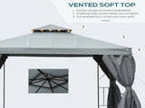 3 x 3 m Garden Gazebo Double Roof Marquee Patio Wedding Party Tent Canopy Shelter with Sidewalls, T3398P323868