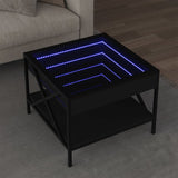 ZNTS Coffee Table with Infinity LED Black 50x50x38 cm 847697