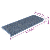 Stair Mats Self-adhesive Sisal-Look 15 pcs 65x21x4 cm Blue 326886