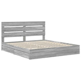 Storage Bed Grey Sonoma 200 x 200 cm Engineered Wood 3411877