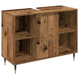 Bathroom Furniture Set with Door 3 pcs Old Wood Engineered Wood 3378513