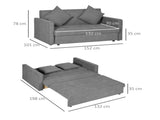 2 Seater Sofa Bed, Convertible Bed Settee, Modern Velvet Loveseat Sofa Couch with 2 Cushions, Hidden T3398P377938