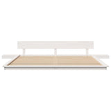 Bed Frame White 200 x 200 cm Wood 872387