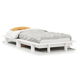 Bed Frame without Mattress White 90x190 cm Single Solid Wood Pine 850681