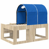 Bed with Tunnel 3 pcs Sonoma Oak and Blue Engineered Wood 3423505