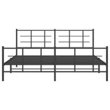 Metal Bed Frame without Mattress with Footboard Black 180x200cm 355583