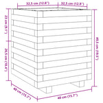 ZNTS Garden Planter White 40x40x49.5 cm Solid Wood Pine 3282510