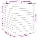 ZNTS Garden Planter White 40x40x49.5 cm Solid Wood Pine 3282510