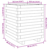 Garden Planter White 40x40x49.5 cm Solid Wood Pine 3282510
