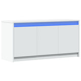 TV Cabinet with LED White 100x34x50 cm Engineered Wood 852208