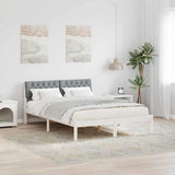 Bed frame White and light grey 160 x 200 cm Solid pine wood 878598