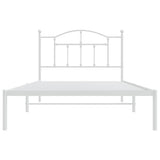 Metal Bed Frame without Mattress with Headboard White 100x200cm 353483