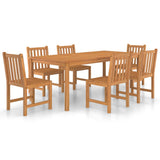 Garden Dining Set Natural Teak Large Seats 7 Rectangular 3059945