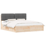 Bed Frame with Upholstered Headboard Dark Grey 180 x 200 cm 3398180