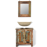 ZNTS Reclaimed Solid Wood Bathroom Vanity Cabinet Set with Mirror 241134