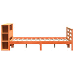 ZNTS Bookcase Bed without Mattress Wax Brown 120x190 cm Small Double Solid Wood Pine 3321862