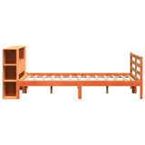 ZNTS Bookcase Bed without Mattress Wax Brown 120x190 cm Small Double Solid Wood Pine 3321862
