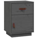 Bedside Cabinet Grey 40x34x55 cm Solid Wood Pine 818309